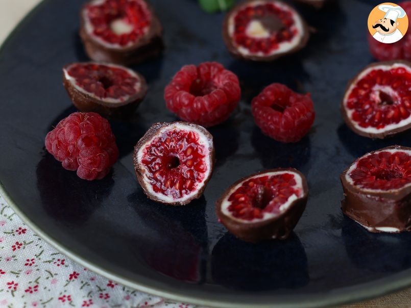 Franuí caseros: mini bombones de frambuesa con cobertura de chocolate - foto 2