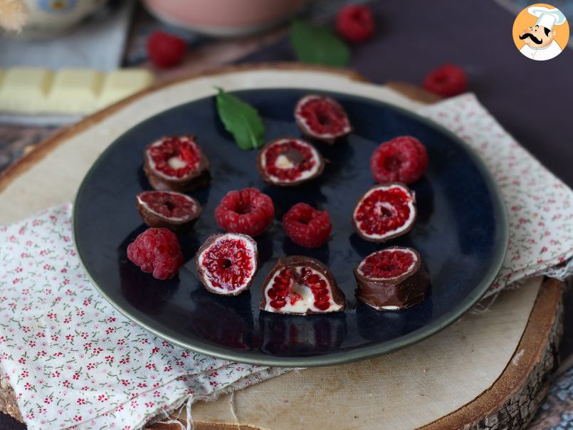 Franuí caseros: mini bombones de frambuesa con cobertura de chocolate - foto 4