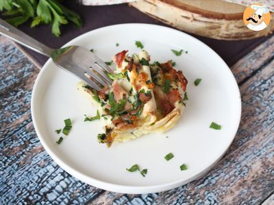 Gratinado de tortillas con jamón, espinacas y mozzarella, al estilo crinkle cake - foto 2