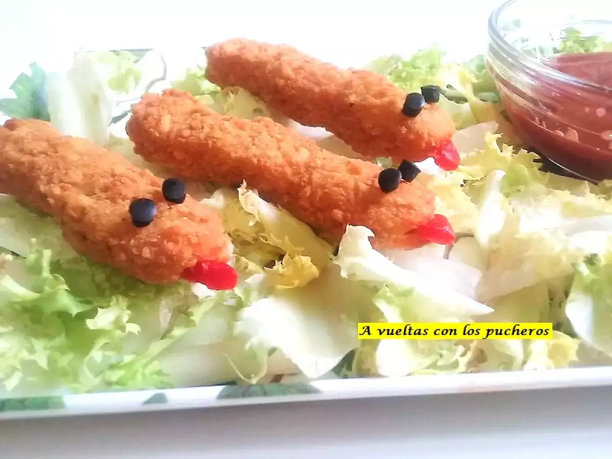 Halloween culebrillas de pollo