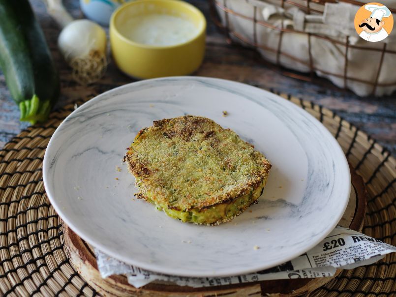 Hamburguesa vegetariana de calabacín y patata en freidora de aire - foto 5