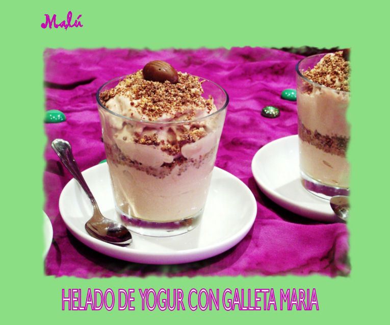 Helado de yogur con galleta maria - Receta Petitchef