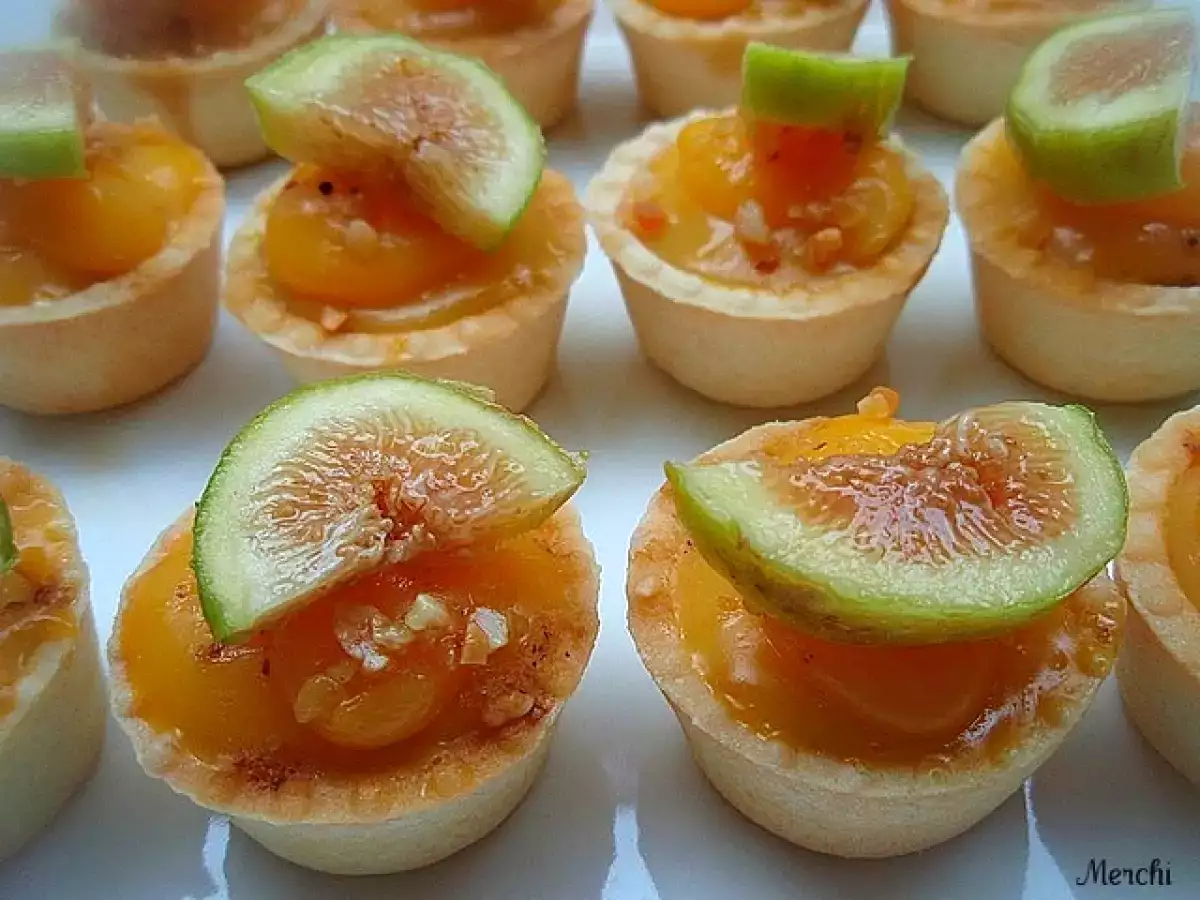 Mini tartaletas de flan de vainilla con higos verdes - foto 2