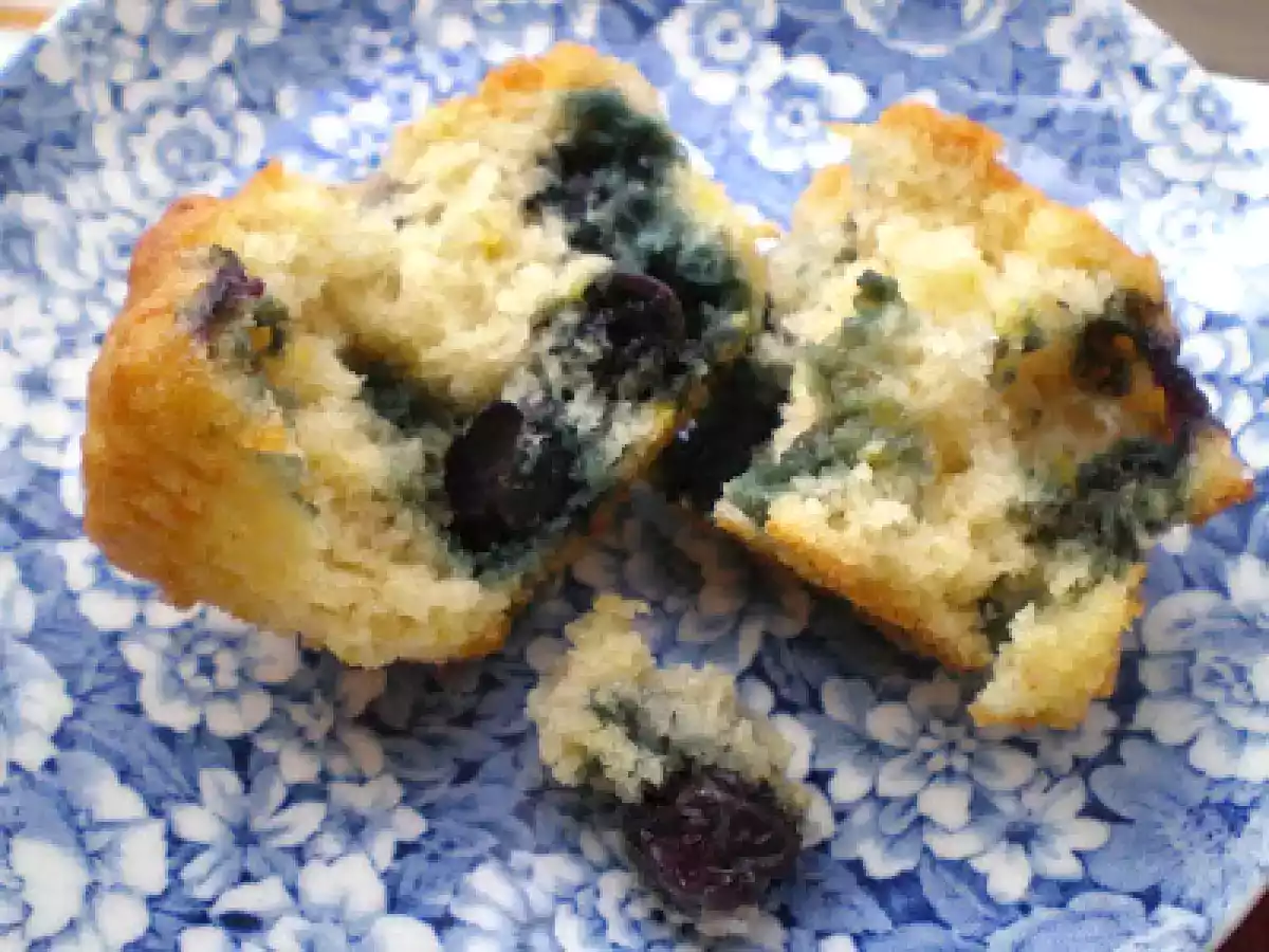 Muffins de limón y arándanos super light