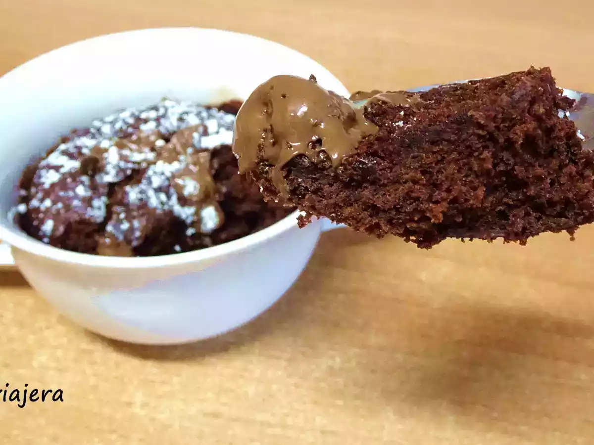 Mug cake en 1 minuto de chocolate y nutella - foto 2