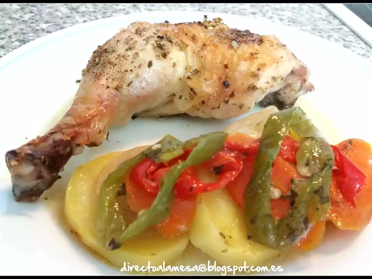 Muslos y contramuslos asados con guarnición - foto 2