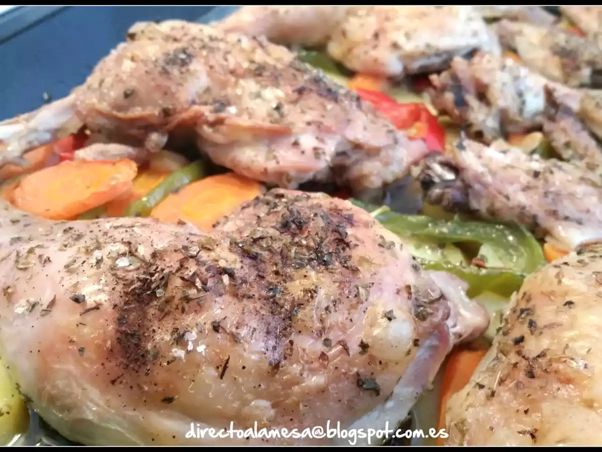 Muslos y contramuslos asados con guarnición - foto 3