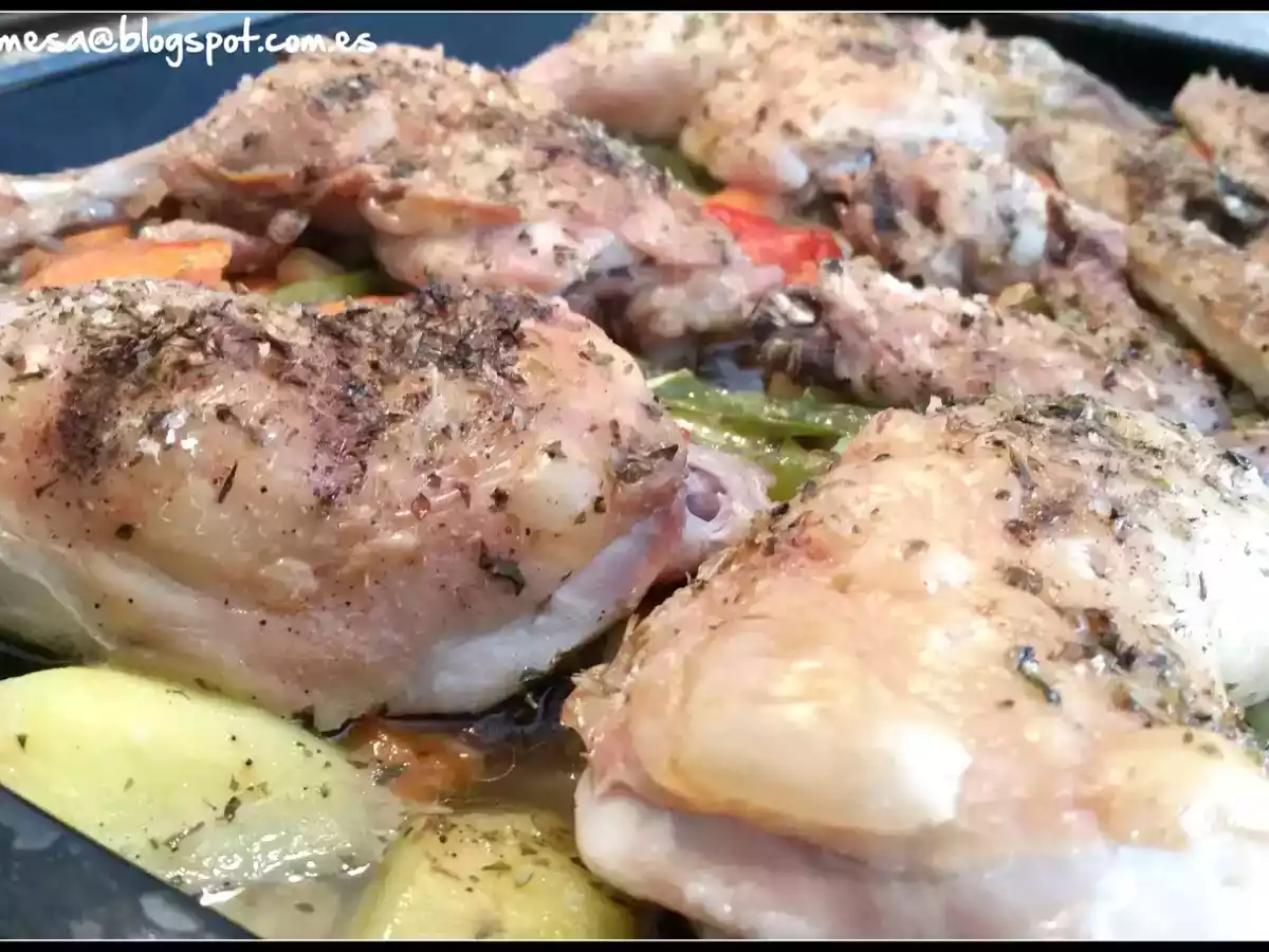 Muslos y contramuslos asados con guarnición - foto 4