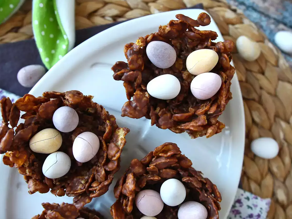 Nidos de Pascua de rocas de chocolate