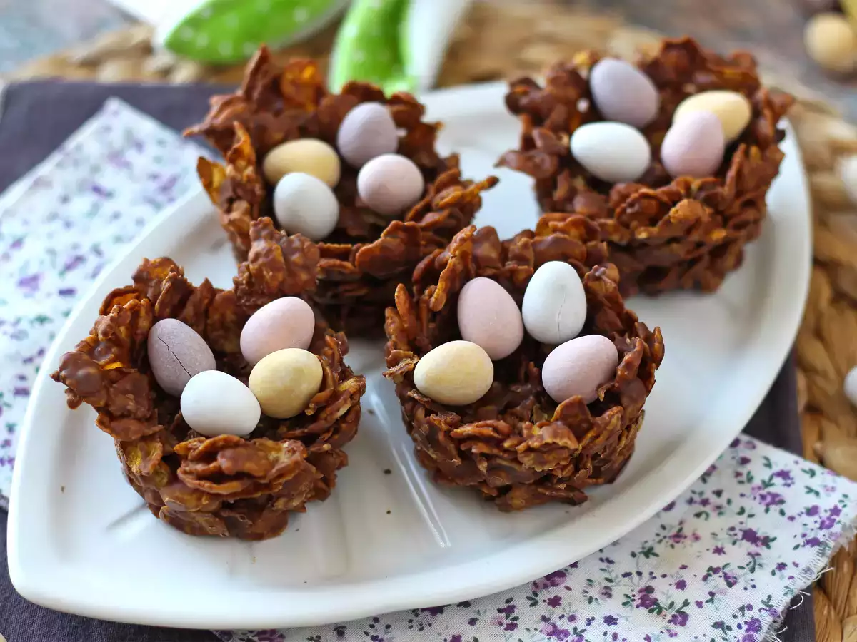 Nidos de Pascua de rocas de chocolate - foto 6