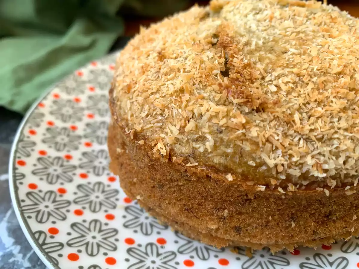 Pan de plátano y coco, banana-coco bread - sin lactosa