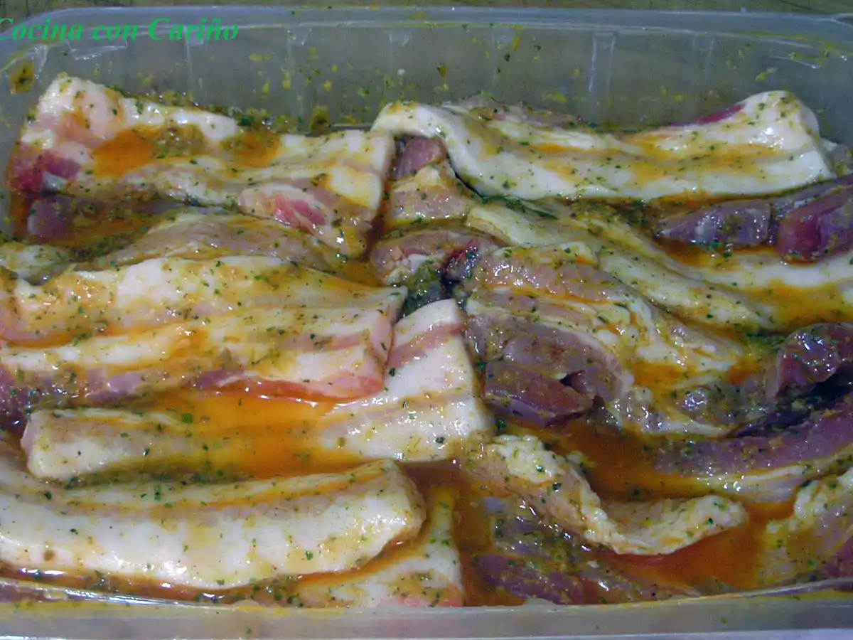 Panceta adobada con Pisto casero - foto 2