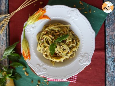 Pasta con flores de calabacín, ricotta y pistachos - foto 5