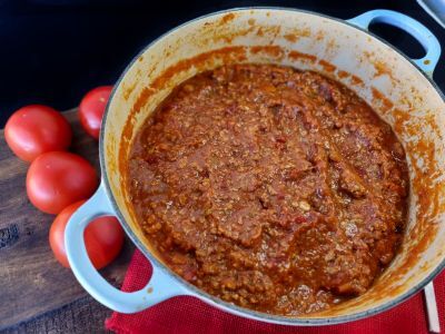 Pasta con ragú a la boloñesa