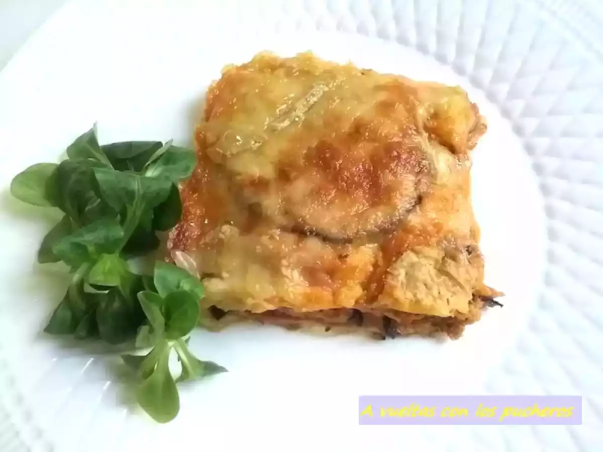 Pastel de berenjena, jamón y queso - microondas - foto 3