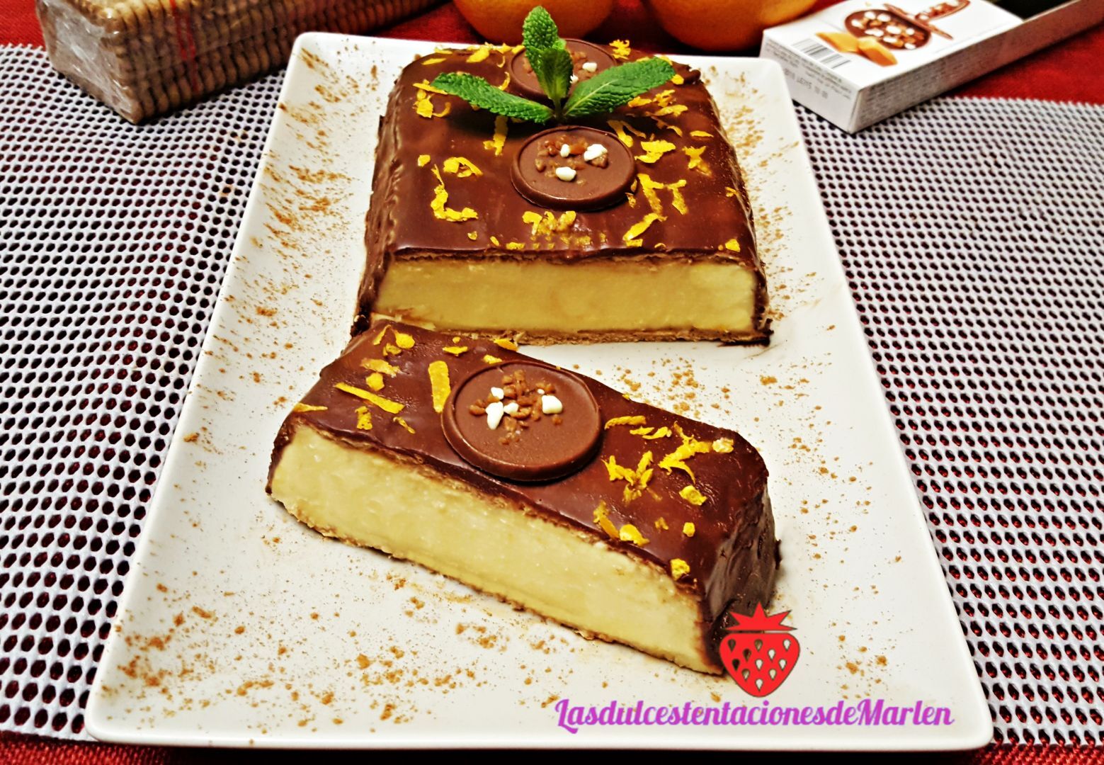 Pastel de crema de vainilla y chocolate - Receta Petitchef