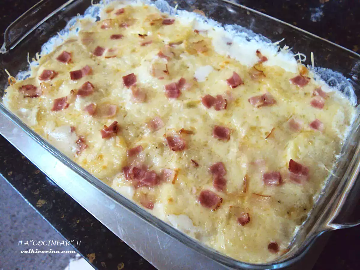 Patatas al graten con queso y bacon - foto 5