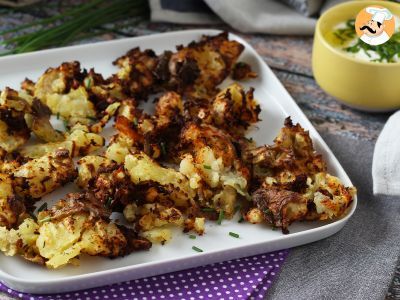 Patatas aplastadas crujientes (Smashed potatoes) en freidora de aire - foto 3