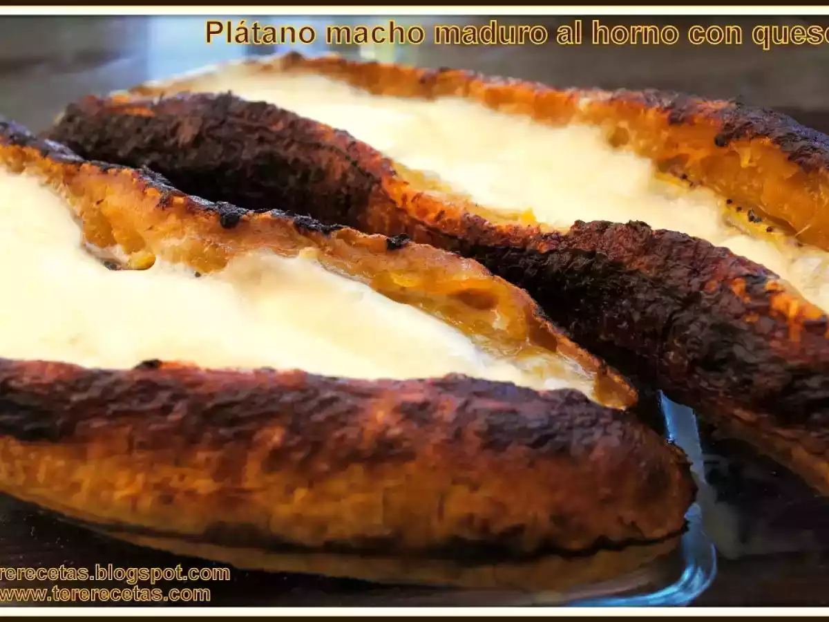 Plátano macho maduro al horno con queso. - foto 4
