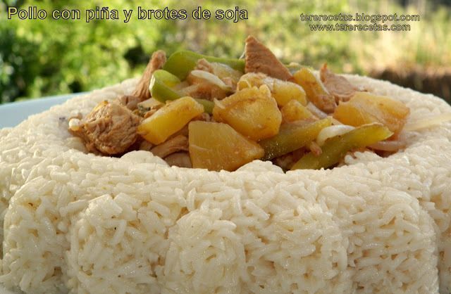 Pollo con piña y brotes de soja. - Receta Petitchef