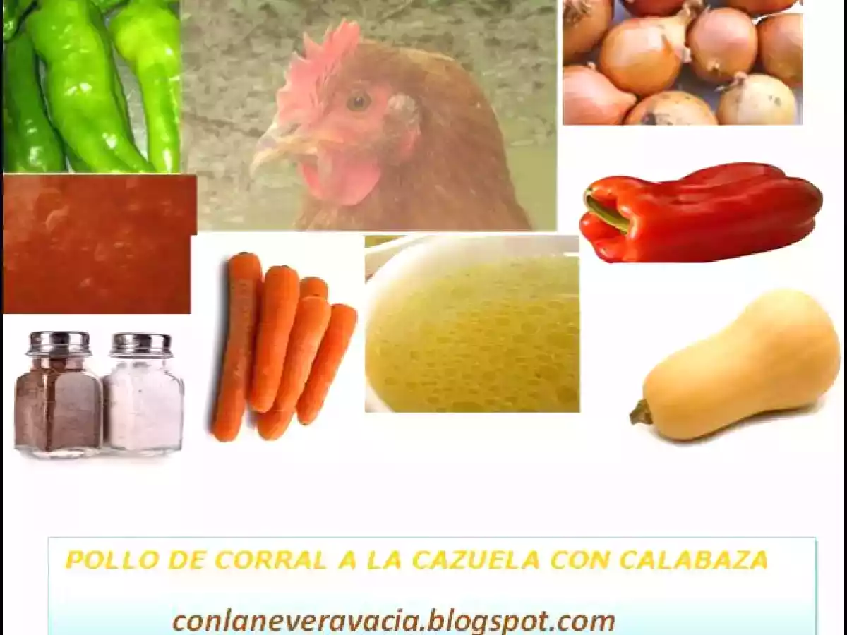 POLLO DE CORRAL A LA CAZUELA CON CALABAZA - foto 2
