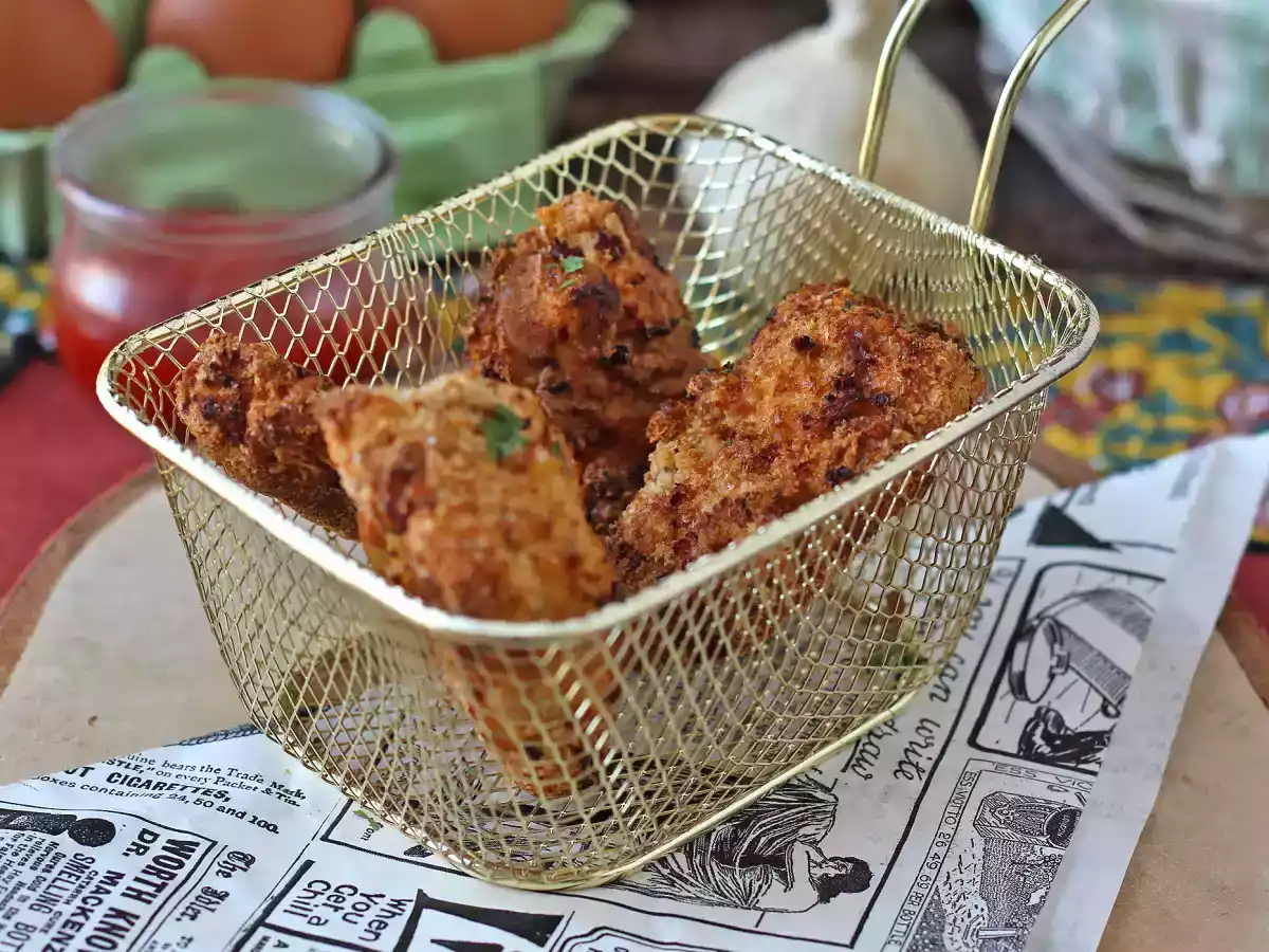 Pollo empanado en freidora de aire: crujiente, fácil y listo en 20 minutos - foto 6