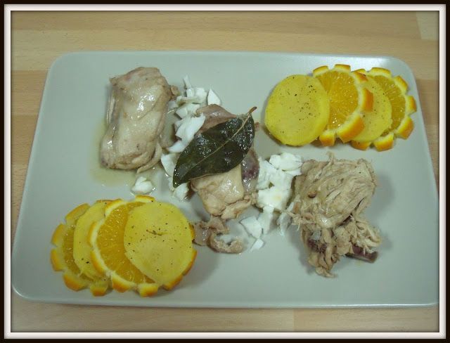 Pollo en pepitoria con guarnición dulce de patata y naranja - Receta  Petitchef