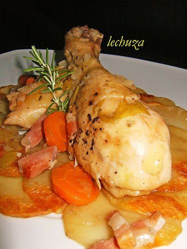 Pollo estofado a la campesina - Receta Petitchef