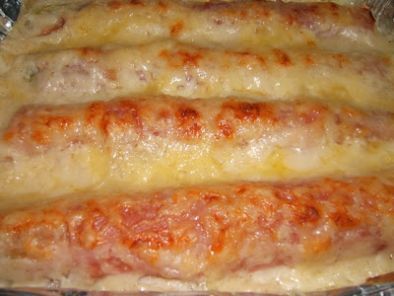 Puerros gratinados con jamón y queso - Receta Petitchef