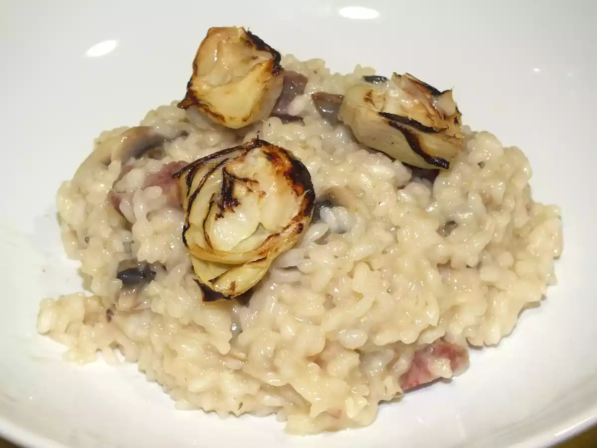 Risotto de Longaniza y Champiñones