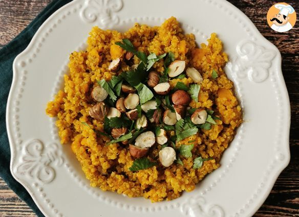 Risotto vegano con quinoa, calabaza, avellanas y cilantro: quinotto - Receta  Petitchef