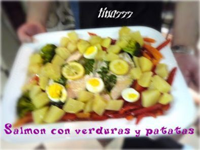 Salmón con verduras y patatas, curso de cocina Thermomix