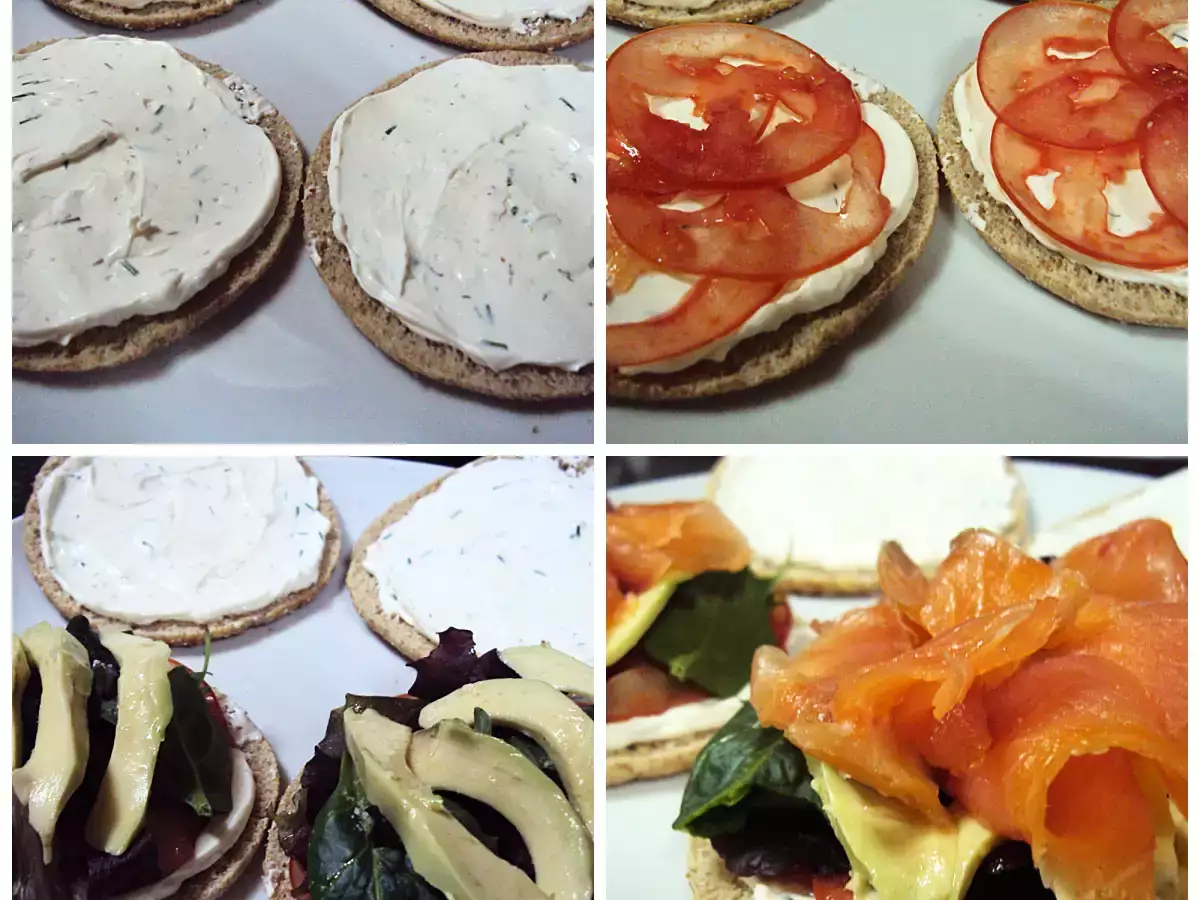 Sandwich de salmón con aguacate y crema de queso - foto 3