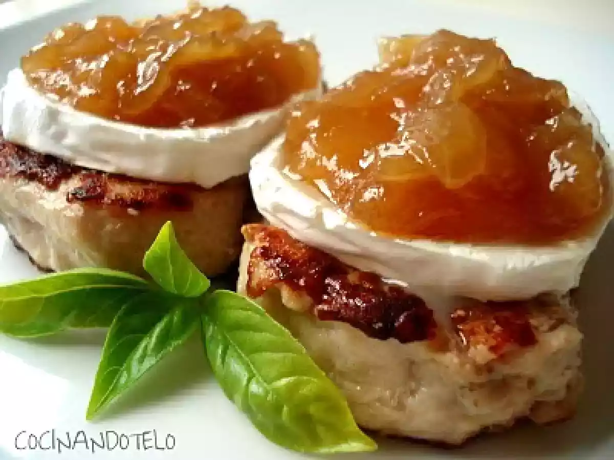 Solomillo con queso de cabra y cebolla caramelizada exprés