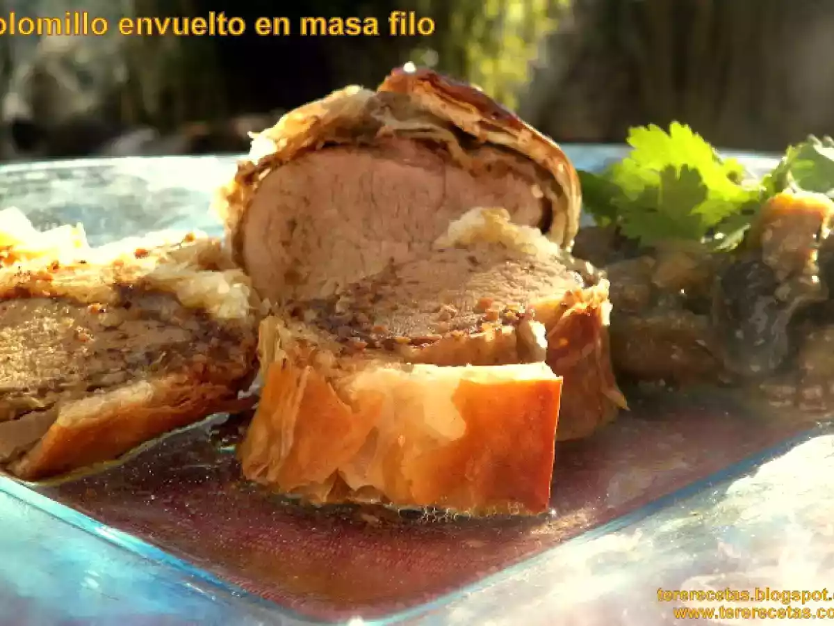 Solomillo de cerdo envuelto en masa filo - foto 2