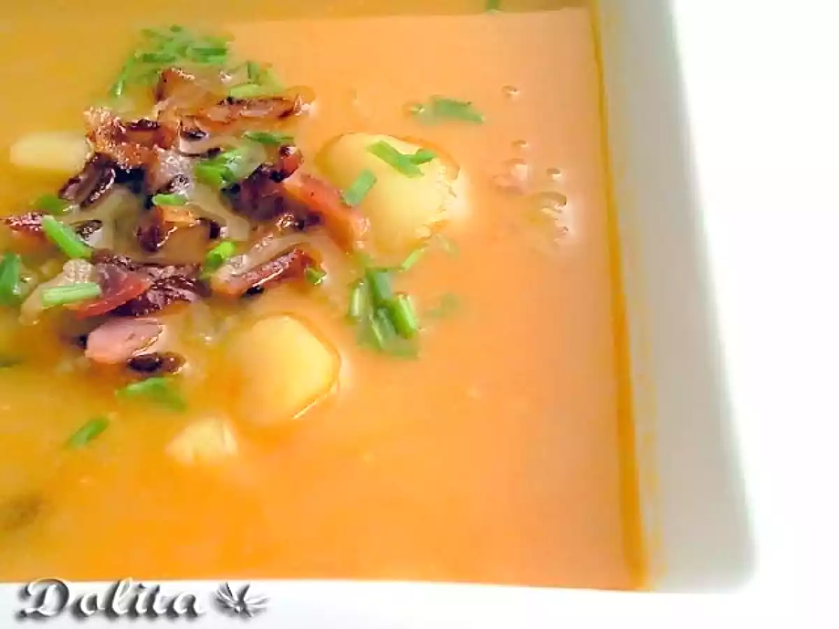 Sopa de patata y queso con bacon - foto 2