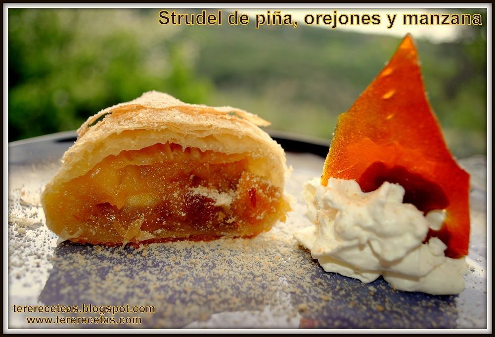 Strudel de piña, orejones de albaricoque y manzana. - Receta Petitchef