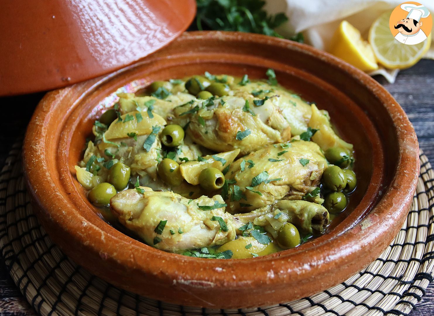 Tajín de pollo con aceitunas - Recetas Árabes