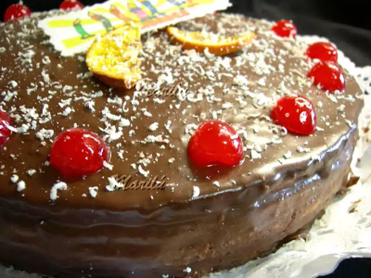 TARTA DE ALMENDRA, NATA Y CHOCOLATE - foto 3