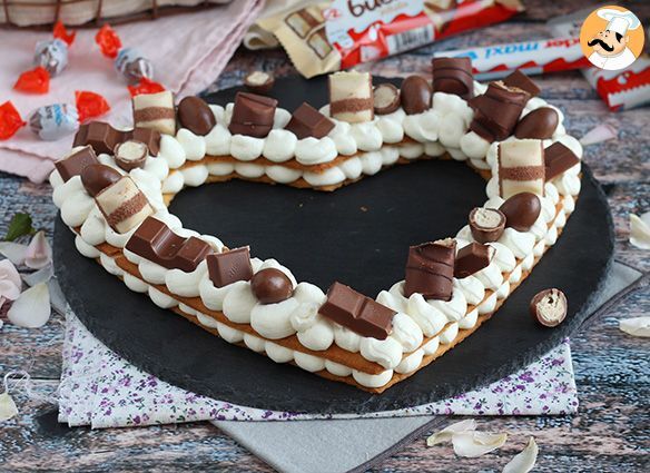 Tarta de corazón con kinder (heart cake) - Receta Petitchef