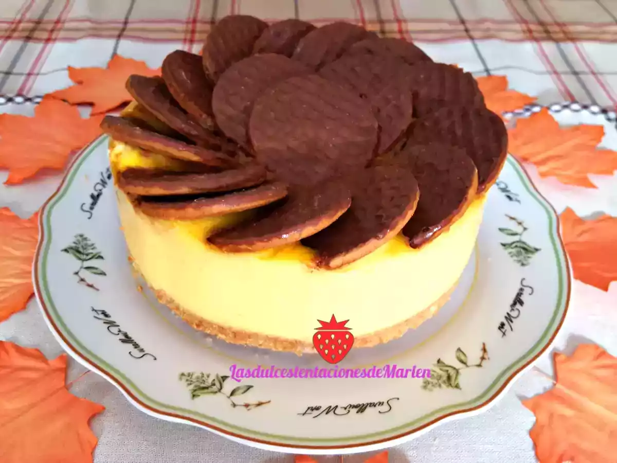 Tarta de Natillas con Galletas de Chocolate