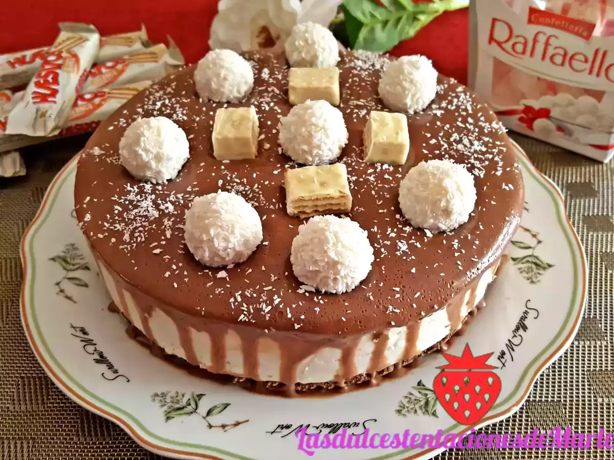 Tarta de Natillas de Coco con Baño de Chocolate