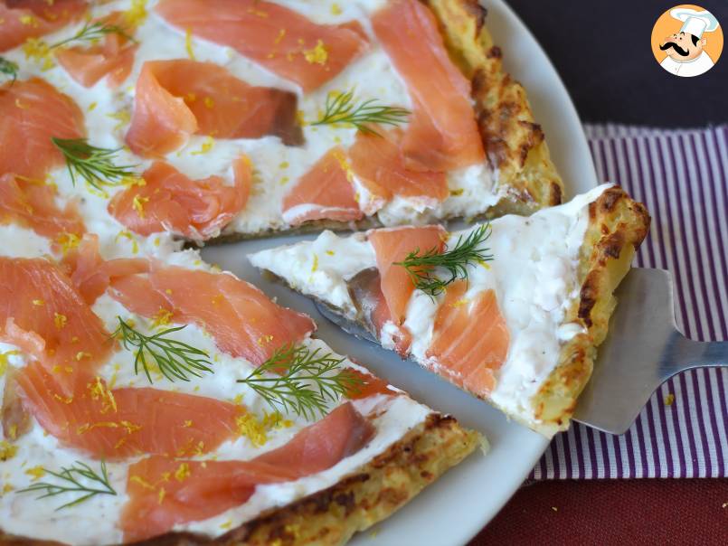 Tarta de patata, salmón ahumado, yogur griego y limón - foto 3