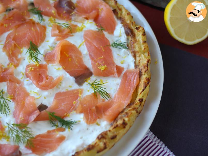 Tarta de patata, salmón ahumado, yogur griego y limón - foto 6