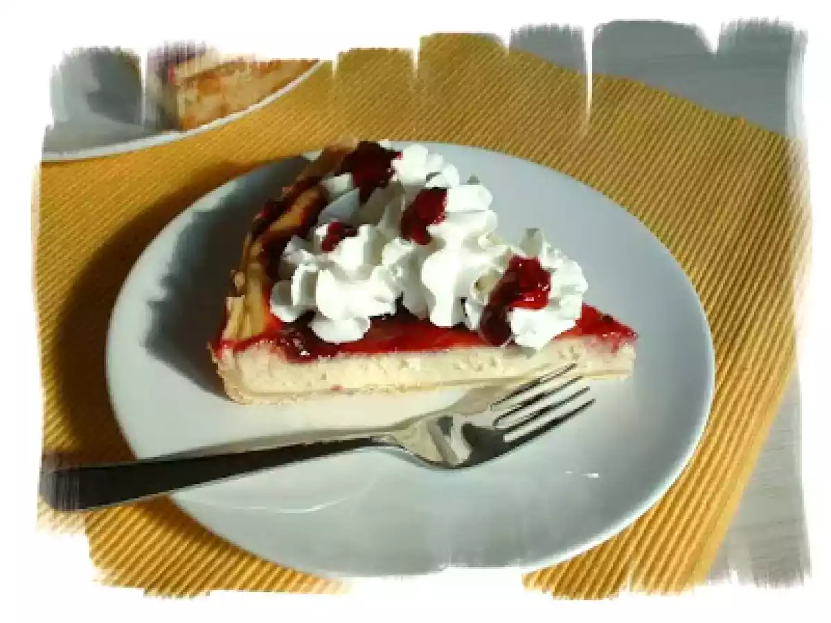 Tarta de Queso con mermelada de Grosella