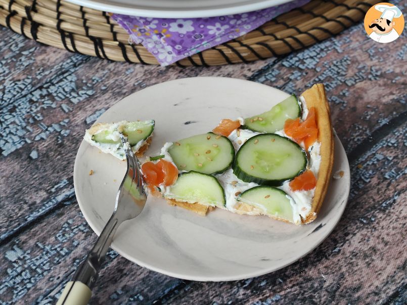 Tarta de verano con ricotta, pepino y salmón ahumado - foto 2