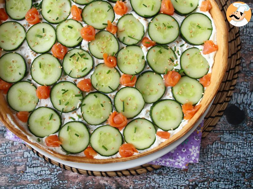 Tarta de verano con ricotta, pepino y salmón ahumado - foto 3