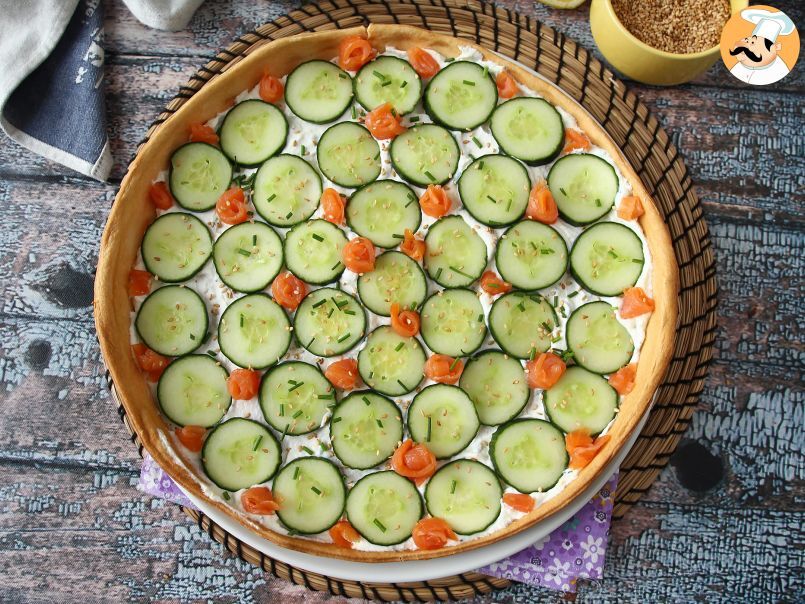 Tarta de verano con ricotta, pepino y salmón ahumado - foto 4