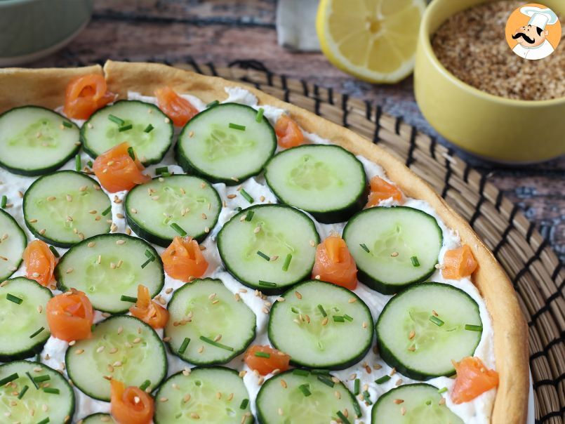 Tarta de verano con ricotta, pepino y salmón ahumado - foto 5