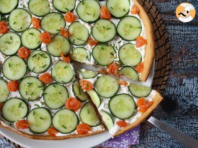 Tarta de verano con ricotta, pepino y salmón ahumado - foto 6